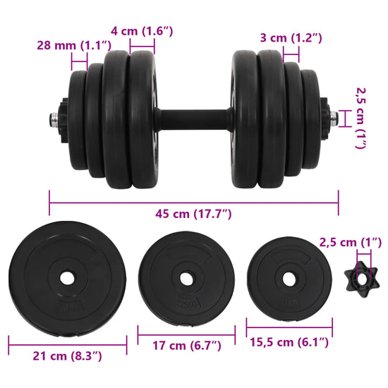 dumbbells 2x dumbbell set 14-piece