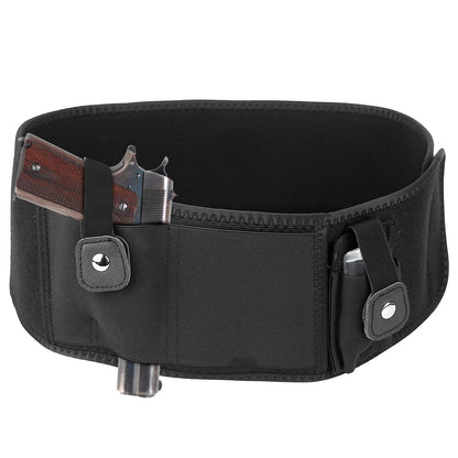 1Pc Belly Band Gun Holster Adjustable Waist Carry Tactical Pistol Pouch Breathable Neoprene Gun Belt Bag