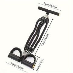 A Set Of Adjustable Resistance Tension Bands With Foot Pedals And Handles, High Resistance Level, Anti Fall, Suitable For Fitness Training, Body Stretching, And Abdominal Muscle Exercises