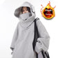 Loose High Collar Fleece Lined Hoodie