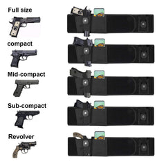 1Pc Belly Band Gun Holster Adjustable Waist Carry Tactical Pistol Pouch Breathable Neoprene Gun Belt Bag