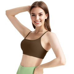 1Pc Women Cross Back Sport Bras Padded Strappy Crop Open Back Low Impact Bras Sexy Fitness Tank Tops With Removable Pads Thin Straps For Gym Yoga Workout Running