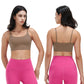 1Pc Women Strap Sport Bras Padded Strappy Crop Square Neck Low Impact Bras Sexy Fitness Tank Tops With Removable Pads Flat Straps For Gym Yoga Workout Running