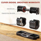 Adjustable Dumbbell Set Of 22.5LB Set-1Sec Adjustable Dumbbell Weights-5 In 1 Free Weights Dumbbells Set With Effortless Tray/No-Slip Handle-Compact Size For Women/Men At Home Gym