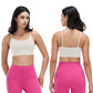 1Pc Women Strap Sport Bras Padded Strappy Crop Square Neck Low Impact Bras Sexy Fitness Tank Tops With Removable Pads Flat Straps For Gym Yoga Workout Running