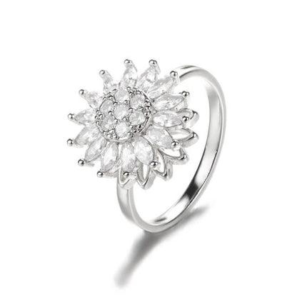 Sunflower Rotation Ring for Anxiety Relief